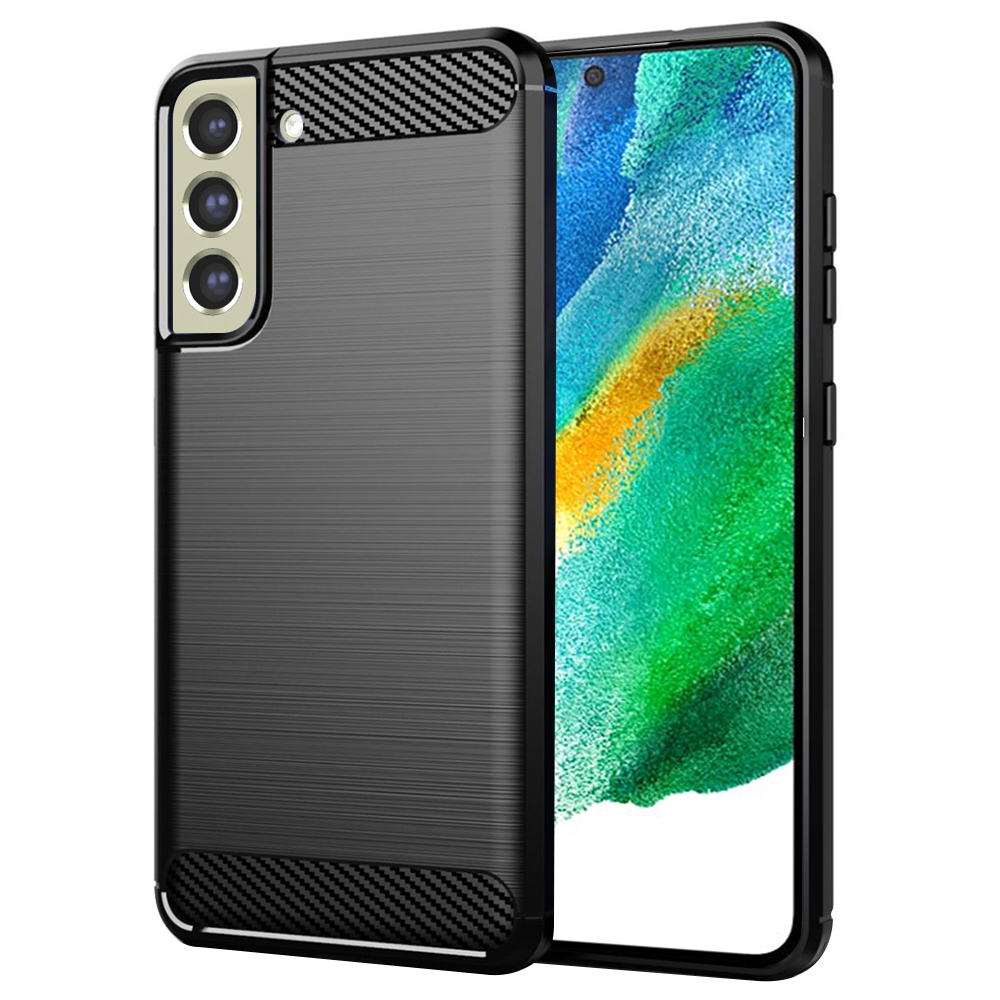 Levně Techsuit Karbon Silikon Kryt Samsung Galaxy S21 FE Černý