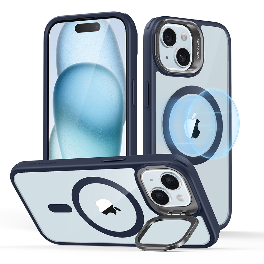 Levně ESR Classic Hybrid HaloLock Kickstand iPhone 15 Plus Čirá Tmavě Modrá