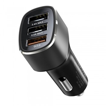 Yesido Nabíječka do auta Y46 3x USB 2.4A QC3.0 Fast Charging 42W Black