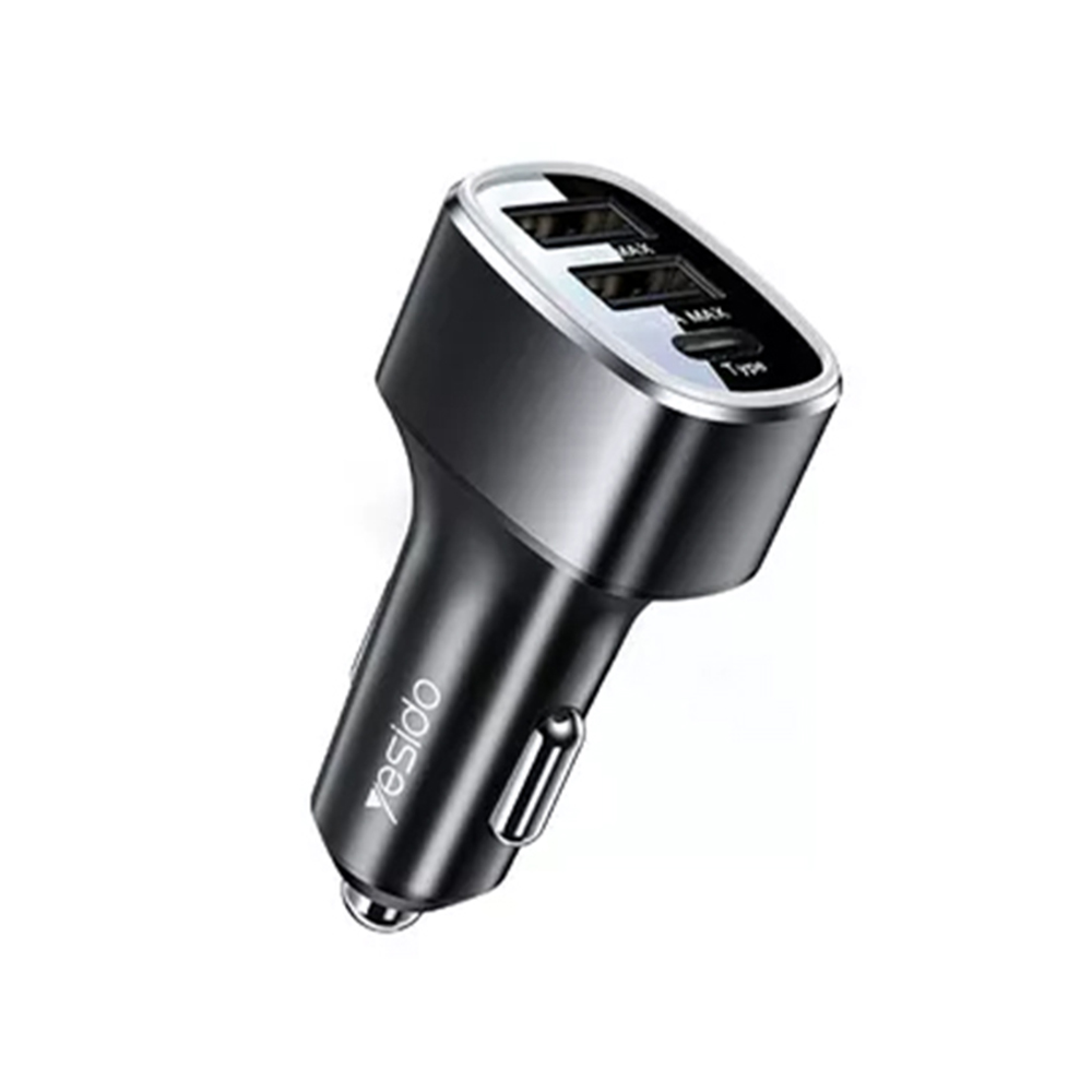 Levně Yesido Autonabíječka Y47 Duální USB Type-C Rychlé 49W Černá