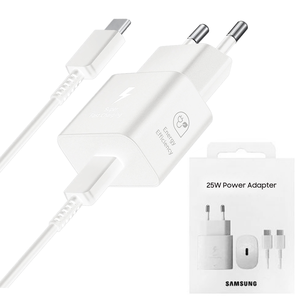 Levně Samsung nabíječka T2510 s kabelem Type-C 25W Super Fast Charging Bílá