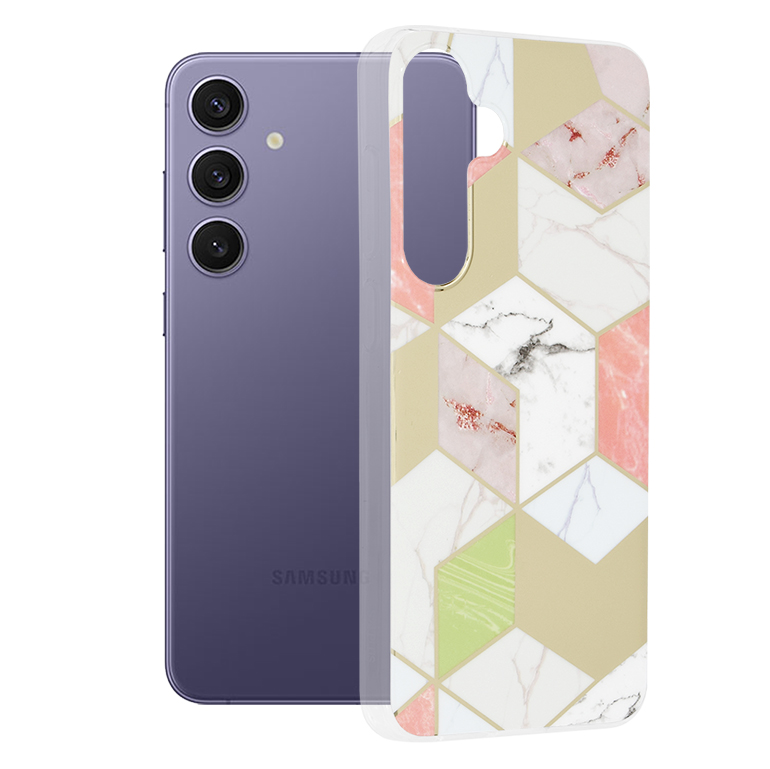 Levně Techsuit Mramorová série Samsung Galaxy S24 Plus Fialový hex