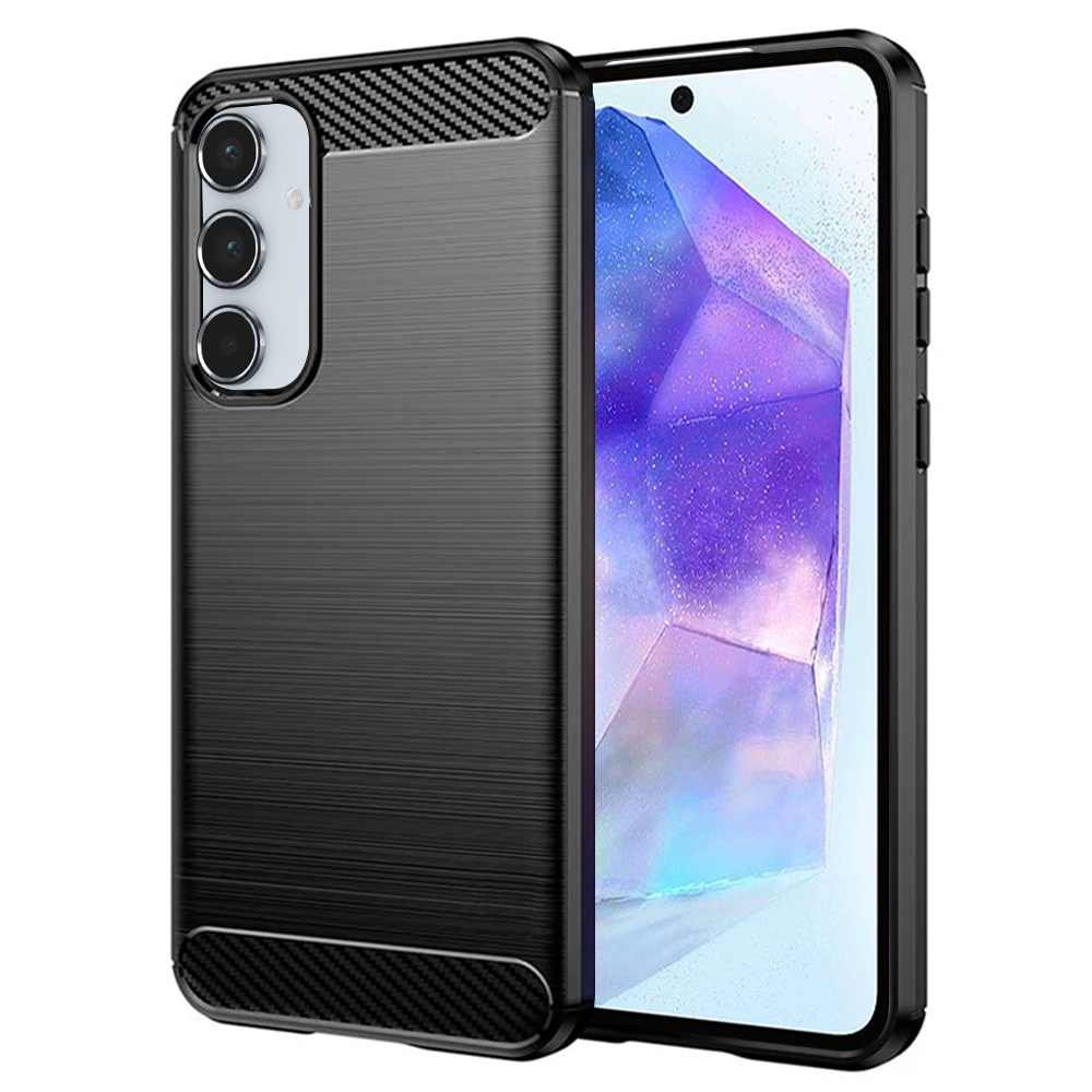 Levně Techsuit Karbon Silikon Samsung Galaxy A55 5G Černý