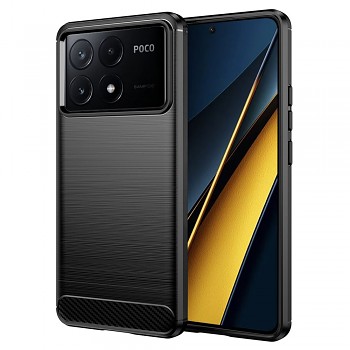Techsuit Karbon Silikon Xiaomi Poco X6 Pro Černá