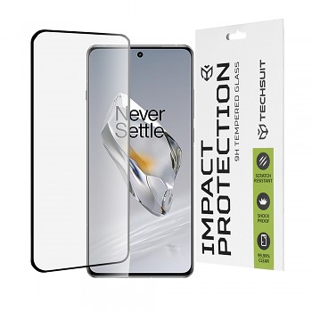 Techsuit 111D Celoplošné lepené sklo 3D zakřivené OnePlus 12 Černá