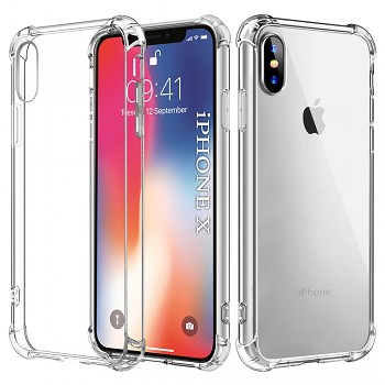 Techsuit Nárazuvzdorný Průhledný Silikon iPhone X iPhone XS