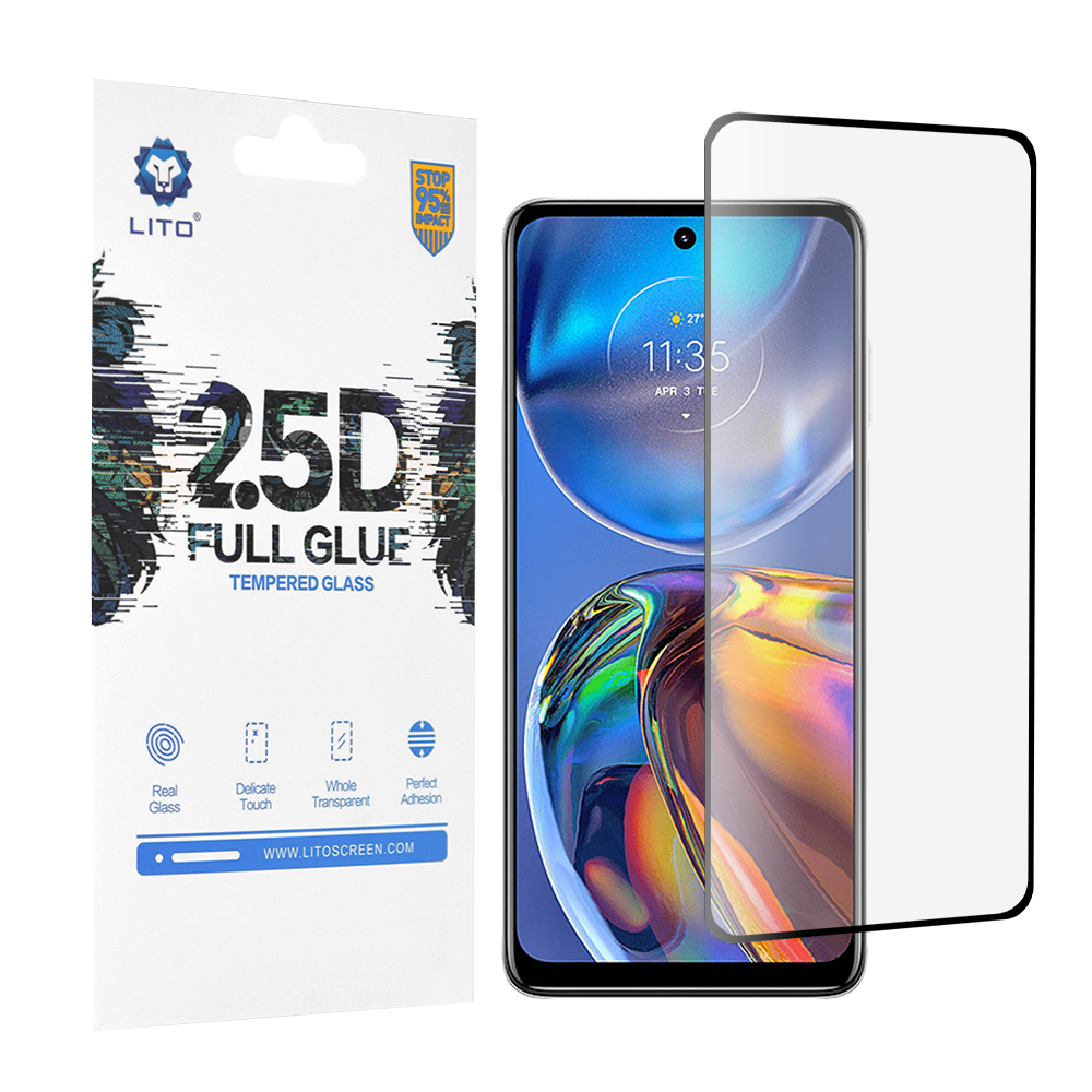 Levně Lito 2.5D celolepené sklo Motorola Moto E32 Moto E32s Černé