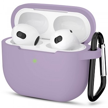 Techsuit Silikonové pouzdro pro Apple AirPods 3 Hladké ultratenké Fialové
