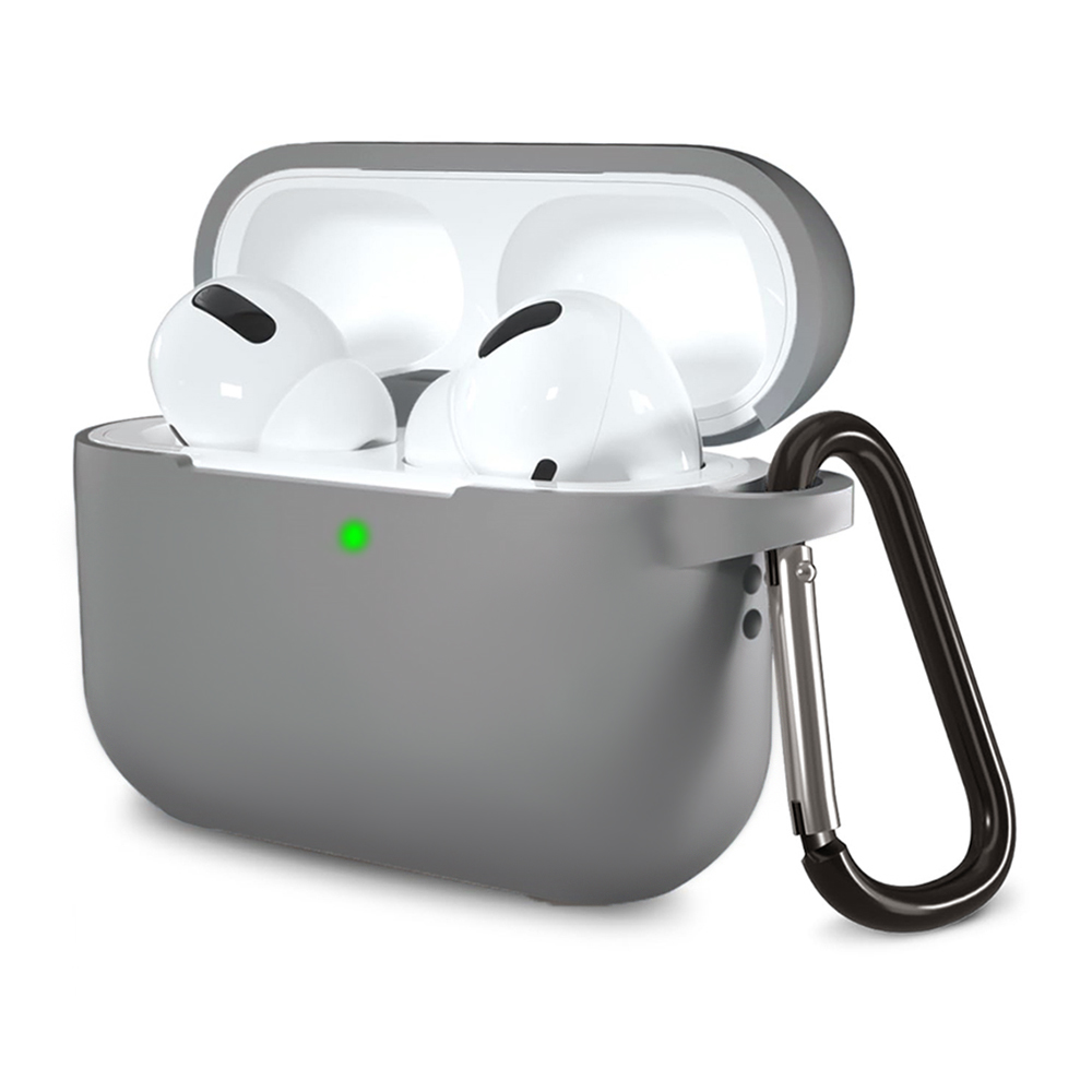 Levně Techsuit Silikonové pouzdro AirPods Pro 1 2 Ultratenké Šedé