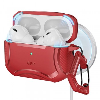 ESR Pouzdro Cyber Armor HaloLock AirPods Pro 1 2 Červené