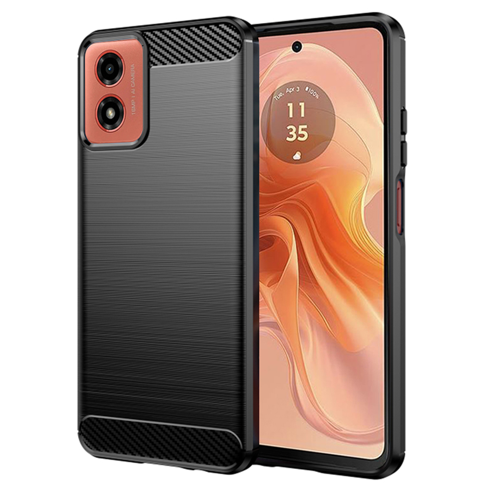 Levně Techsuit Karbon Silikon Kryt Motorola G04 G04s G24 G24 Power E14 Černý