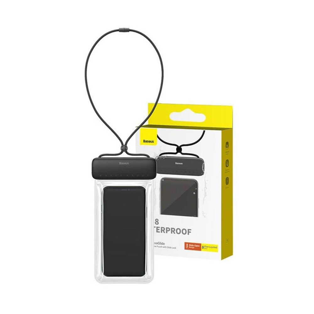 Baseus Vodotěsné pouzdro IPX8 se zámkem pro telefon 7.2" Černá