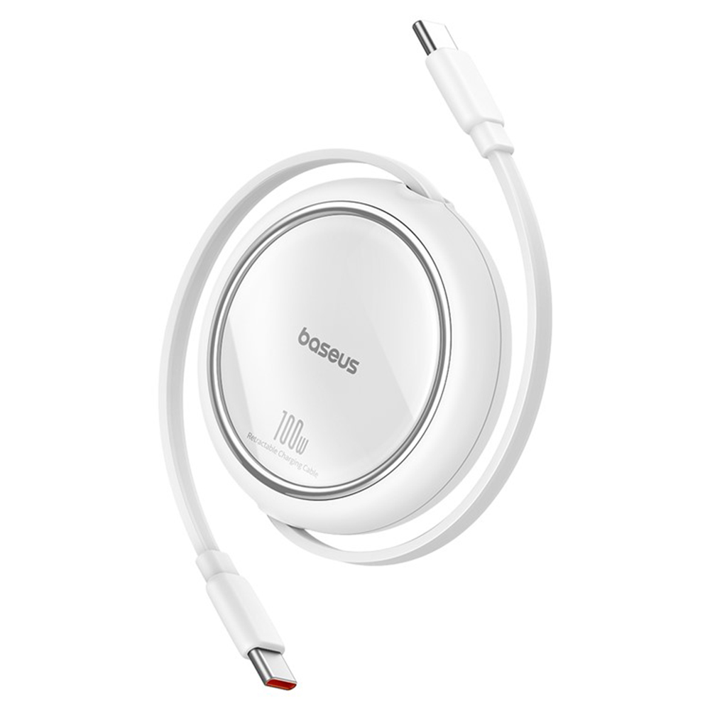 Levně Baseus Free2Draw Mini Typ-C 100W 1m výsuvný Měsíční bílá