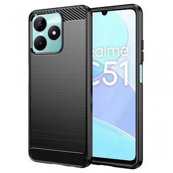 Techsuit Uhlíkový silikon Realme C51 Note 50 Černý