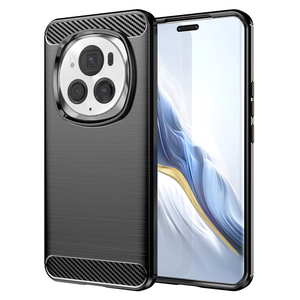 Levně Techsuit Karbon Silikon Honor Magic6 Pro Černý