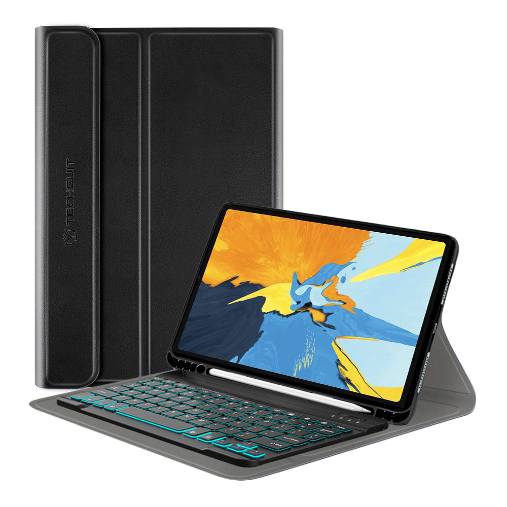 Levně Techsuit CozyTab pouzdro držák tužky RGB klávesnice iPad Pro 11 černé