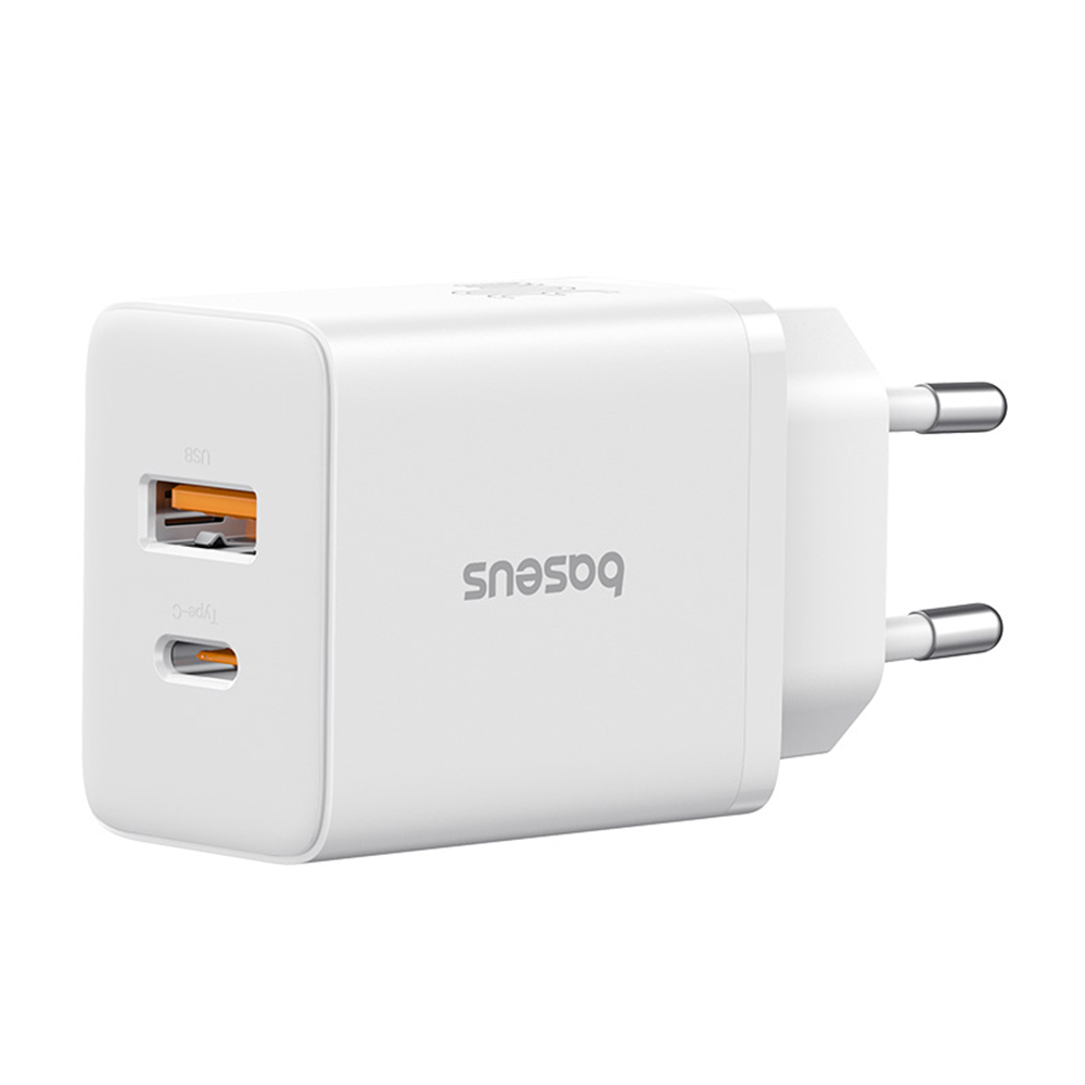 Levně Baseus Nástěnná nabíječka USB Type-C Rychlonabíjení 30W Měsíční bílá