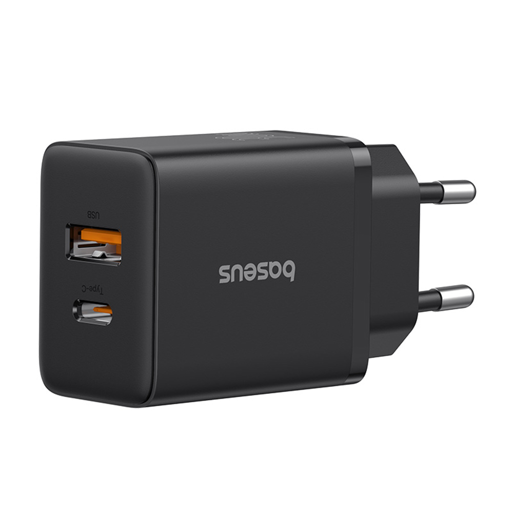 Baseus Nástěnná nabíječka USB-C Rychlonabíjení 20W Černá