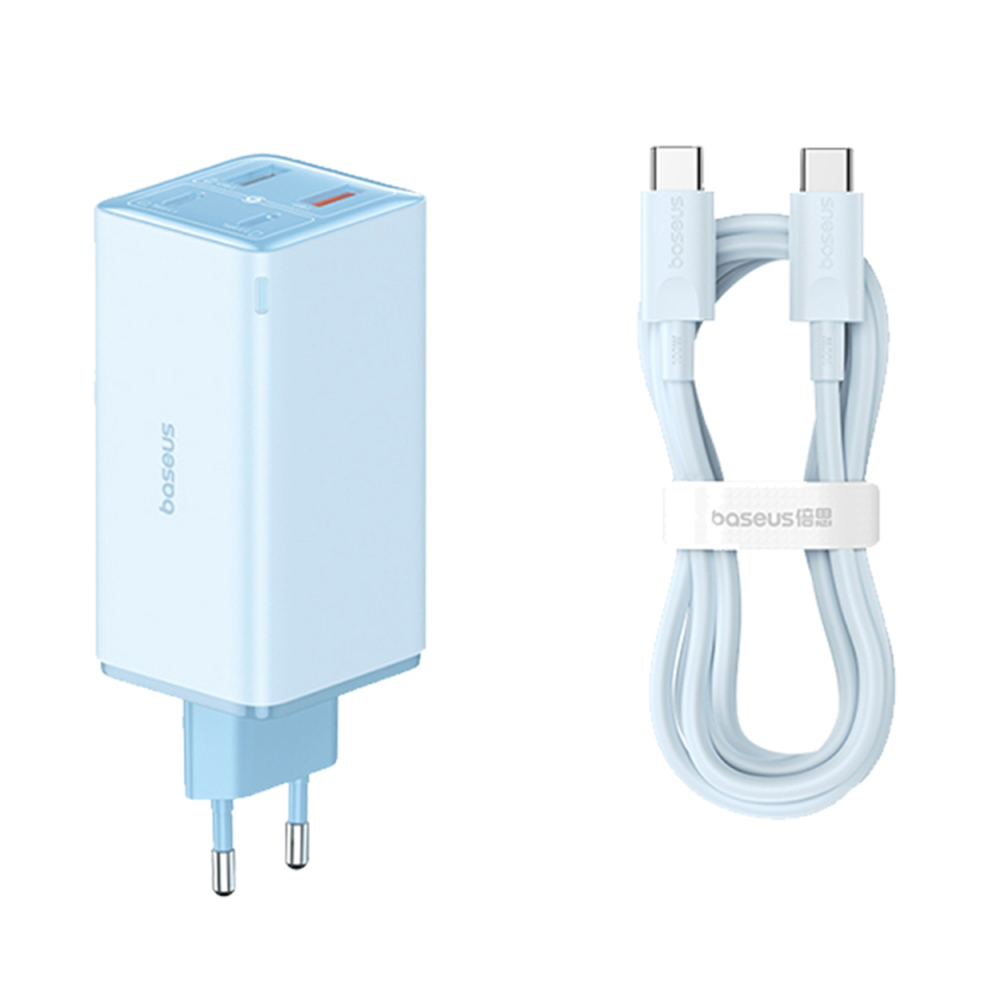 Levně Baseus GaN6 Pro Síťová nabíječka 2x USB 2x Type-C 100W Modrá