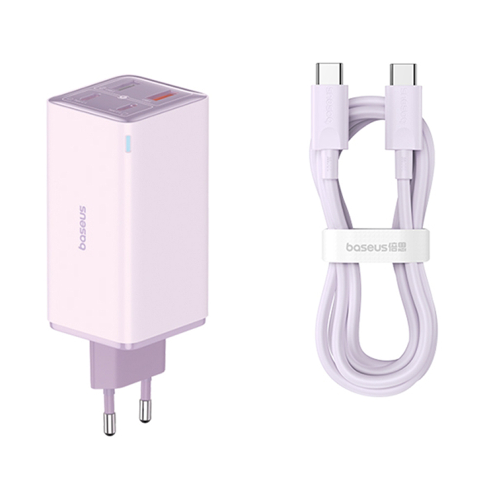 Baseus Nástěnná nabíječka GaN6 Pro 2xUSB 2xType-C 100W Fialová
