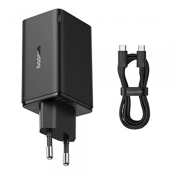 Baseus Nabíječka GaN 2x USB 2x Type-C 65W Černá