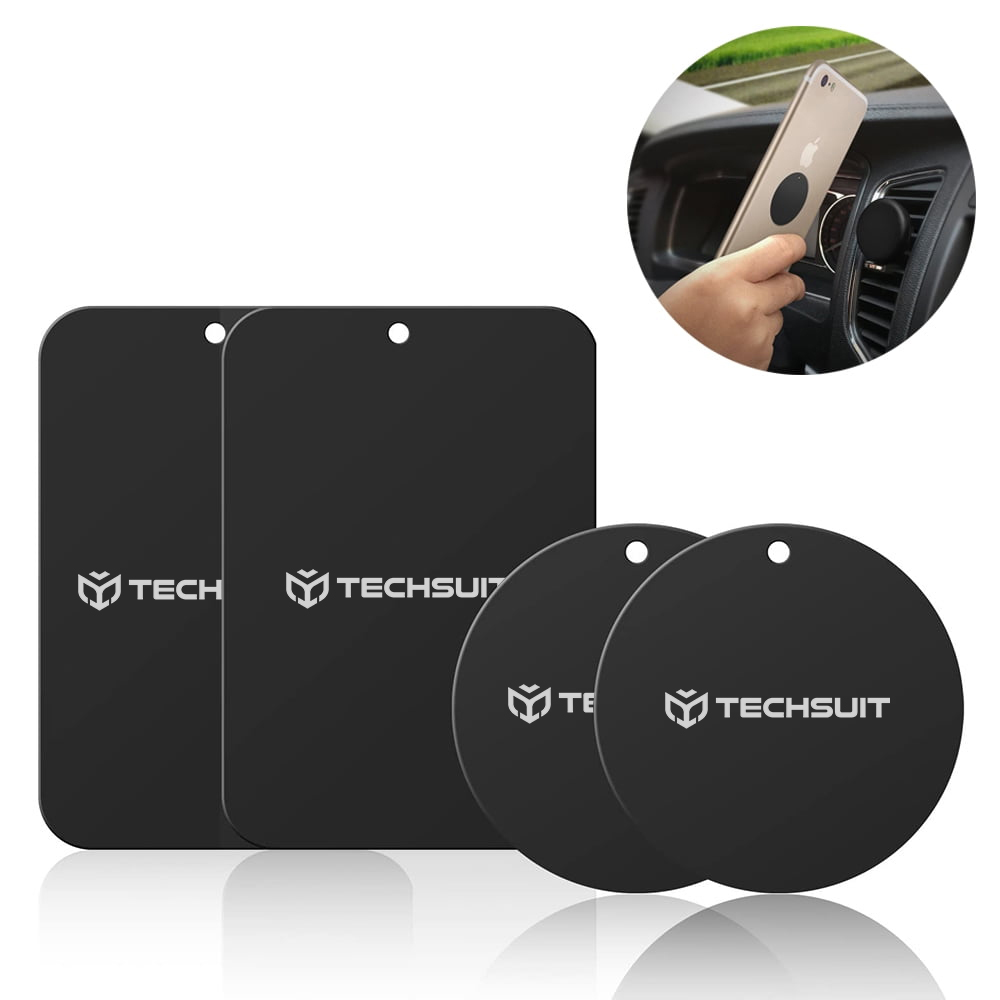 Levně Techsuit MP04 Kovová destička 4ks matná 3M lepidlo černá
