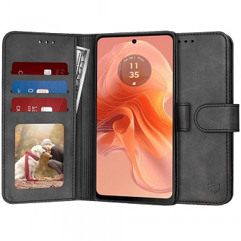 Techsuit Knižkové pouzdro Motorola Moto G04 G04s G24 E14 Černá