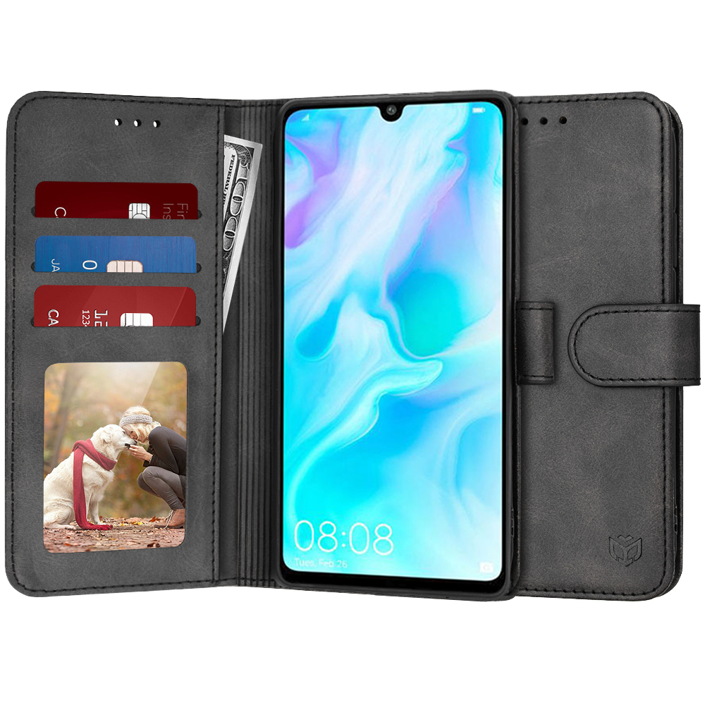 Levně Techsuit Diářové pouzdro Huawei P30 Lite New Edition Černé
