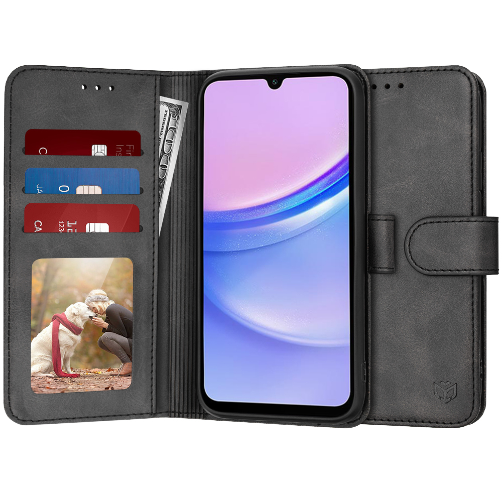 Levně Techsuit Knižkové pouzdro Samsung Galaxy A15 4G A15 5G Černé