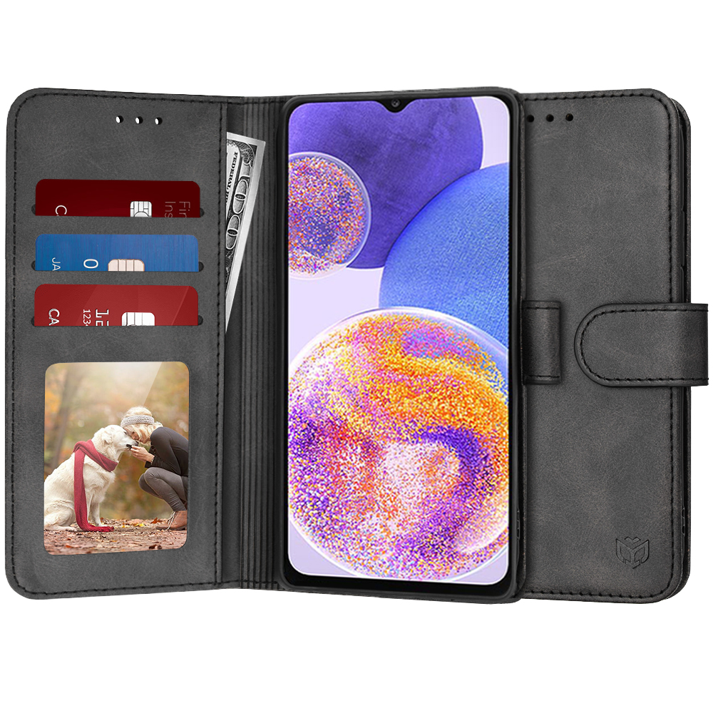 Levně Techsuit Knižkové pouzdro Samsung Galaxy A23 4G A23 5G Černá