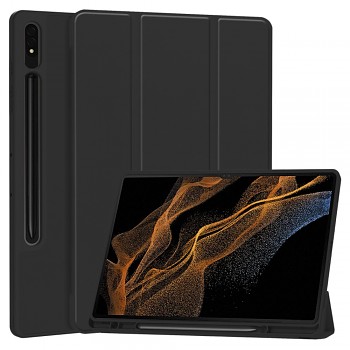 Techsuit Flex Trifold s držákem pera Samsung Galaxy Tab S8 Ultra Černá