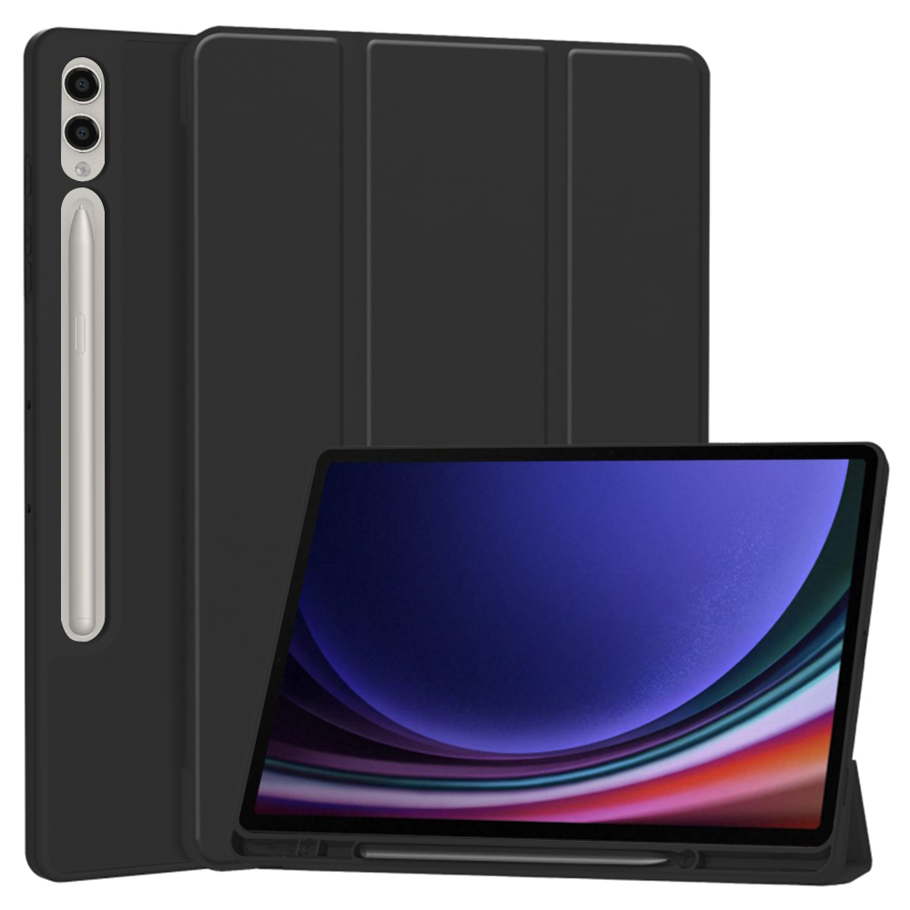 Levně Techsuit Flex Trifold s držákem tužky Samsung Tab S9 S10 S9 FE Plus Černá