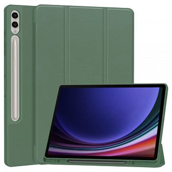 Techsuit Flex Trifold s držákem tužky Zelený pro Samsung Tab S9 Plus S10 Plus S9 FE Plus