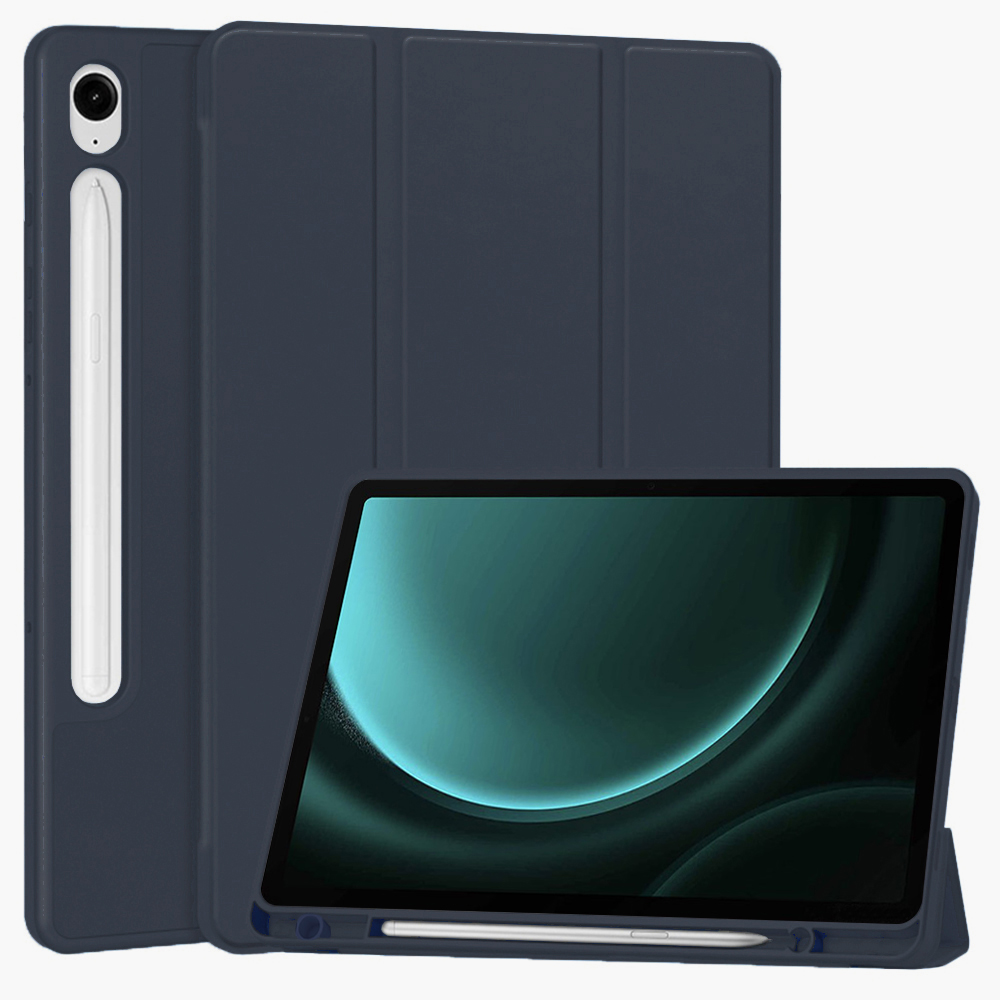 Levně Techsuit Flex Trifold s držákem tužky Samsung Tab S9 S9 FE Tmavě modrá