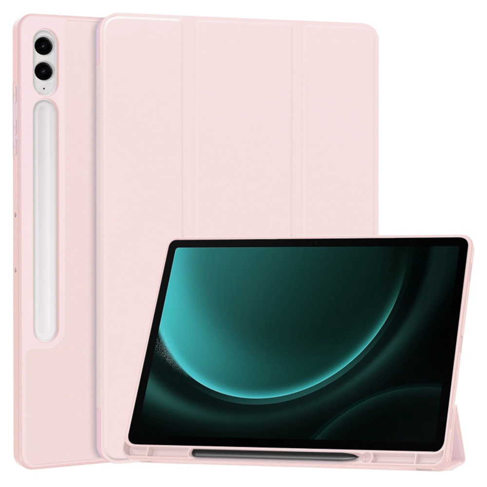 Levně Techsuit Flex Trifold s držákem tužky Samsung Tab S9 Plus Růžový
