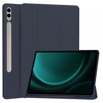 Techsuit Flex Trifold s držákem Samsung Galaxy Tab S9 FE Plus Tmavě modrá