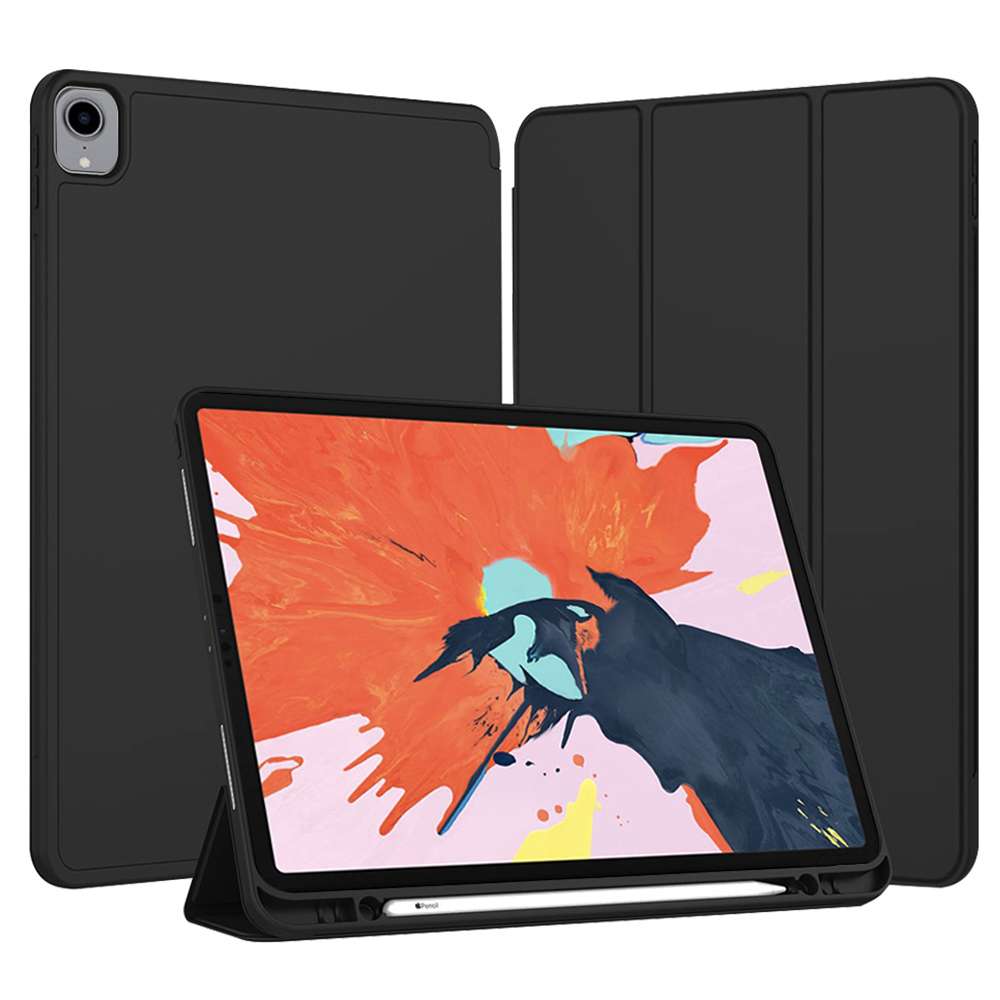 Levně Techsuit Flex Trifold s držákem tužky iPad Pro 12.9 Černá