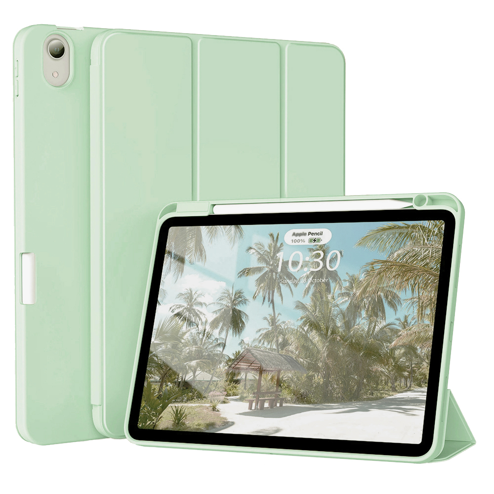 Levně Techsuit Flex Trifold s držákem tužky iPad Air 4 Air 5 Matcha zelená