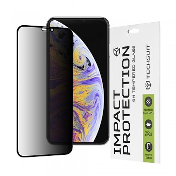 Techsuit 111D Soukromé celoplošné sklo iPhone XS Max 11 Pro Max Černé