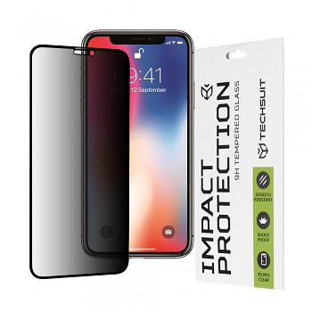 Techsuit 111D Privátní celolepicí iPhone X XS 11 Pro Černá