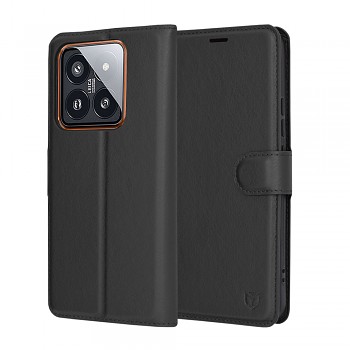 Techsuit Kožené pouzdro Xiaomi 14 Pro Černá