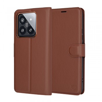 Techsuit Kožené pouzdro Xiaomi 14 Pro Hnědý