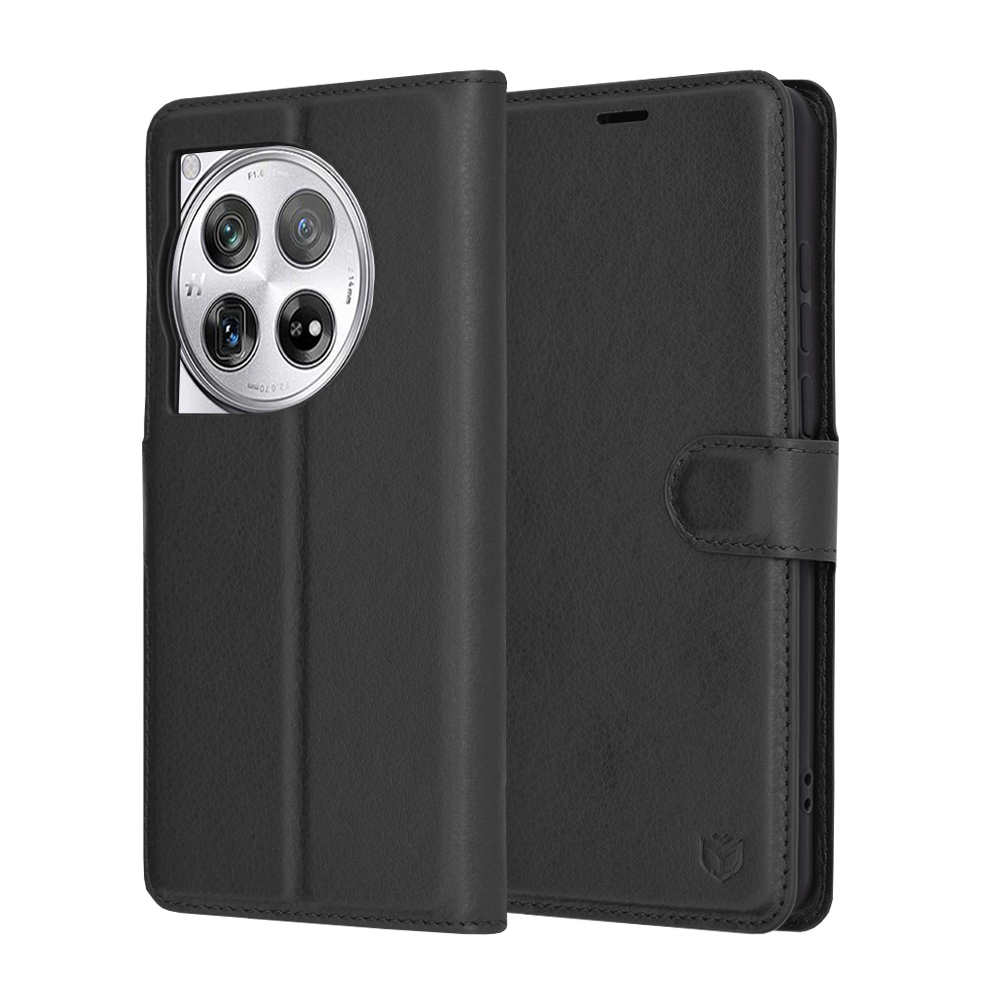 Levně Techsuit Kožené pouzdro OnePlus 12 Černá