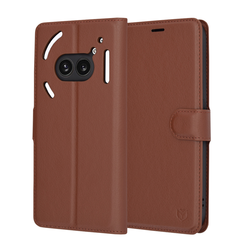 Levně Techsuit Kožené pouzdro Nothing Phone (2a) (2a) Plus Hnědé