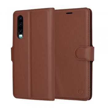 Techsuit Kožené pouzdro Huawei P30 Hnědé