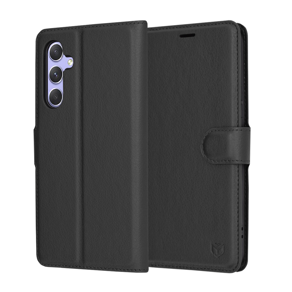 Levně Techsuit Kožené pouzdro Samsung Galaxy A54 Černá
