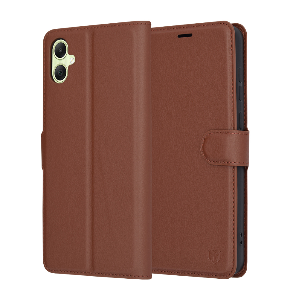 Levně Techsuit Kožené pouzdro Samsung Galaxy A05 Brown