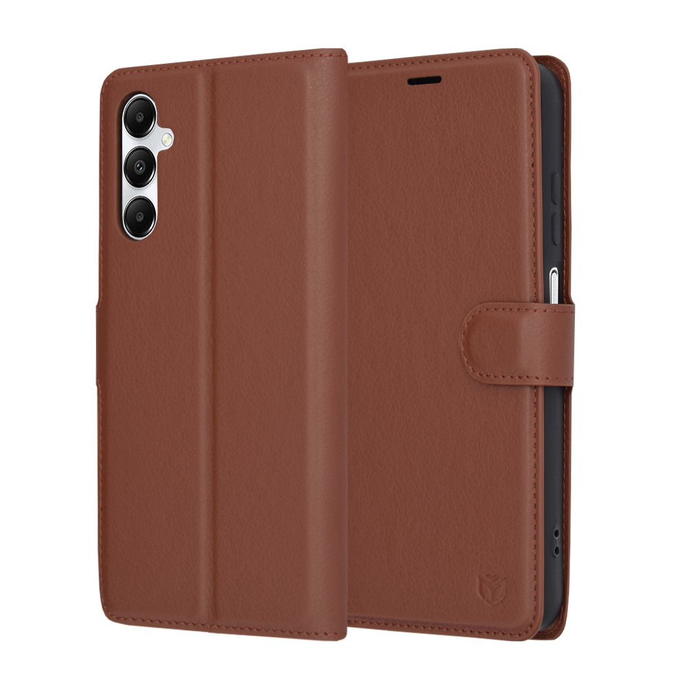 Levně Techsuit Kožené pouzdro Samsung Galaxy A05s Brown