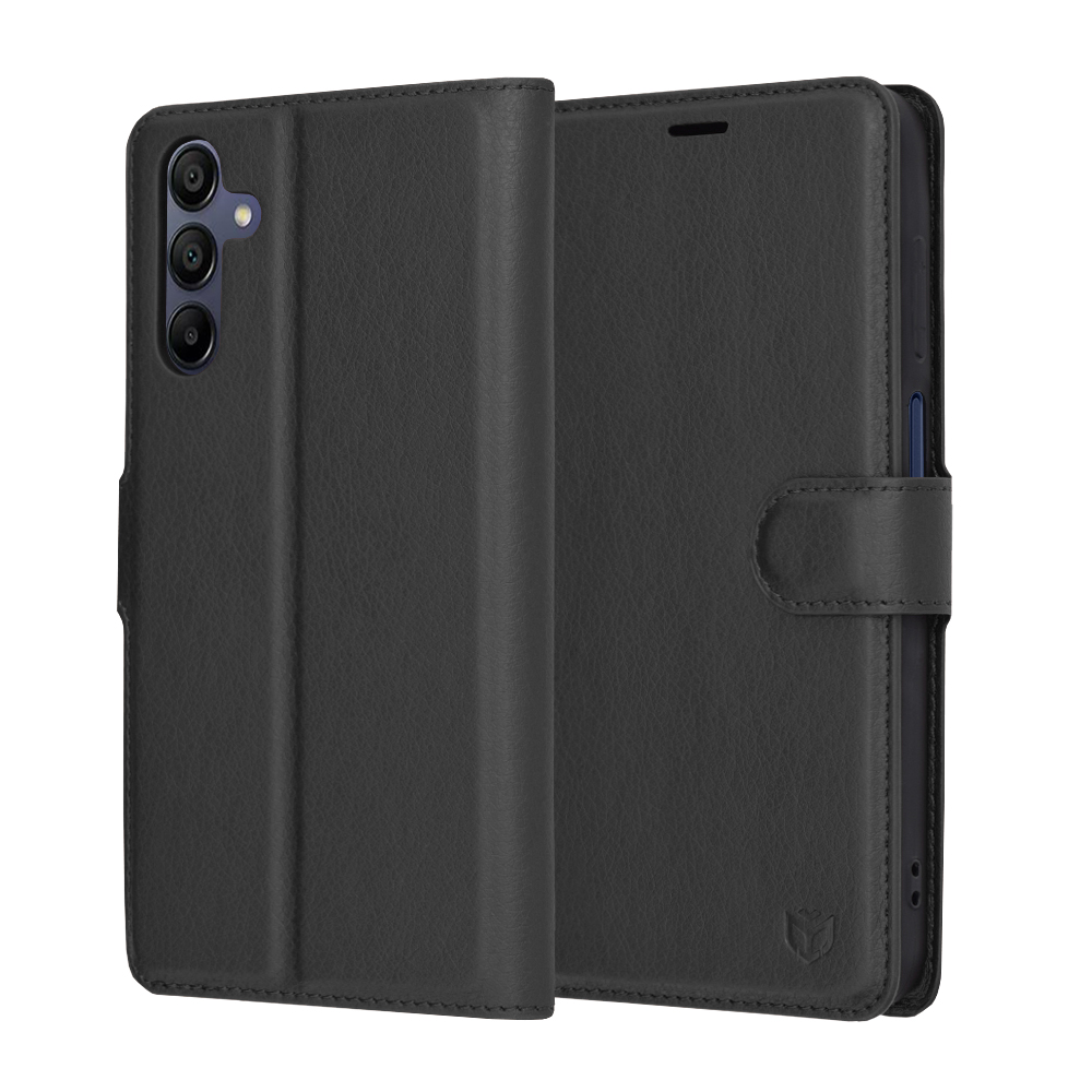 Levně Techsuit Kožené pouzdro Samsung Galaxy A15 4G A15 5G Černá