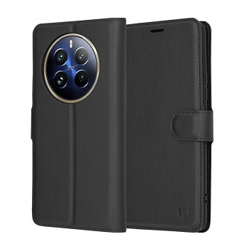 Techsuit Kožené pouzdro Realme 12 Pro 12 Pro+ Černá
